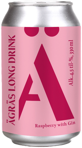 Ägräs Long drink Raspberry with gin 4,5% 33cl tölkki