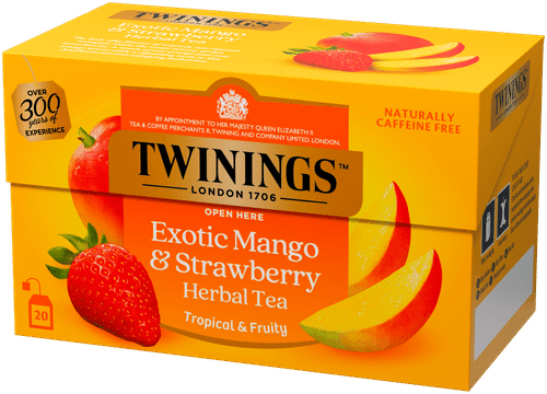 Twinings Exotic Mango & Strawberry yrttitee 20x2g|Twinings 异国情调的芒果草莓花草茶 20x2g