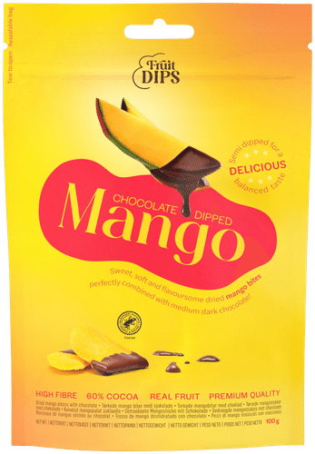 Fruit Dips Kuivatut mangopalat suklaalla 100g