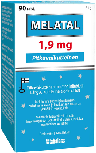 Melatal 1.9毫克,90片。长效褪黑素片,Vitabalans