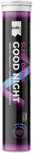 Puls Nutrition PULS 晚安泡腾片 覆盆子味 20kpl|PULS Good night poretabletti Vadelma 20kpl