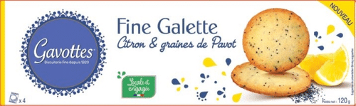 Gavottes 柠檬罂粟籽薄脆饼 120 g|Gavottes Galettes- sitruunaunikonsiemenkeksi 120 g