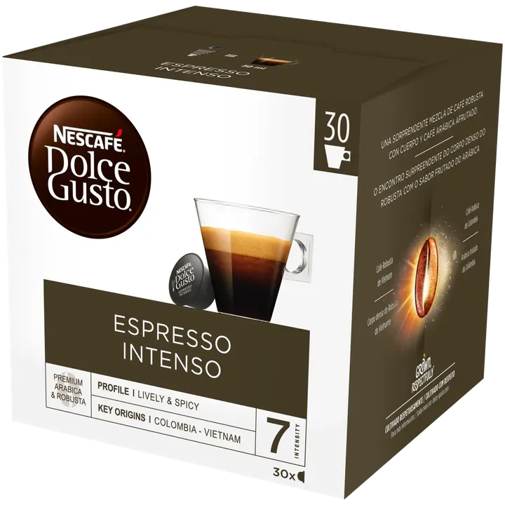Nescafé Dolce Gusto 30kaps/210g Espresso Intenso kahvikapseli|Dolce Gusto Nescafé Dolce Gusto 30 粒/210 克 Espresso Intenso 咖啡胶囊