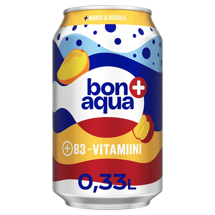 Bonaqua + Hehkuvat Hedelmät Hiilihapotettu juoma tölkki 0.33 L|Bonaqua + 发光水果碳酸饮料罐 0.33 L