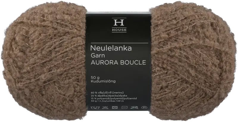 House Aurora圈圈纱线 50克 貂色 2000|House lanka Aurora boucle 50 g mink 2000