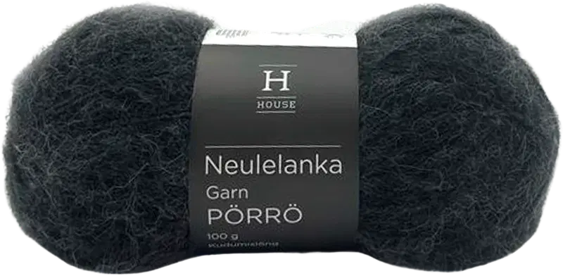 House 马海毛-羊毛-腈纶线 Pörrö 100克 深灰色23328|House lanka mohair-villa-akryyli Pörrö 100 g Dark Grey 23328