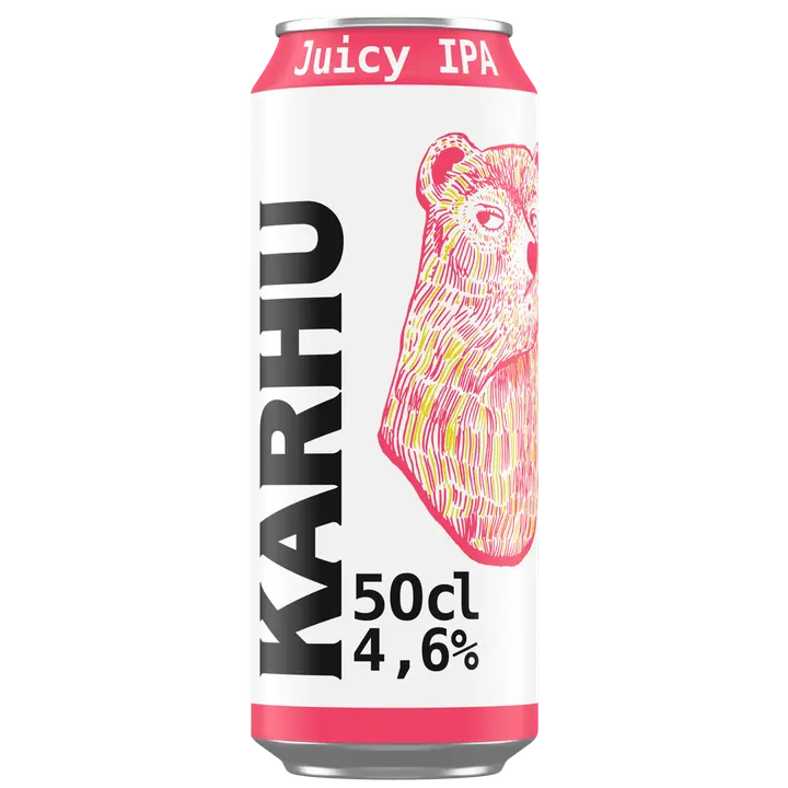 Karhu Juicy IPA olut 4,6 % tölkki 0,5 L|Karhu 多汁 IPA 饮料 4.6% 罐装 0,5 L