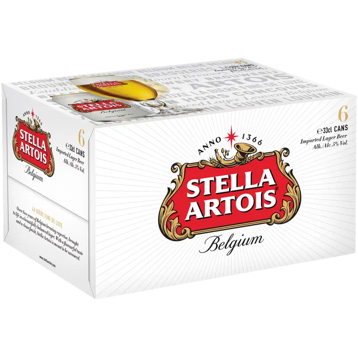Stella Artois 5% 0,33L CAN 6-PACK|Stella Artois 5% 0.33L 罐装 6 件装