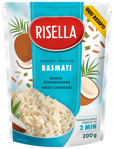 Risella Basmatiriisi kookos-sitruunaruoho 200g valmisriisi