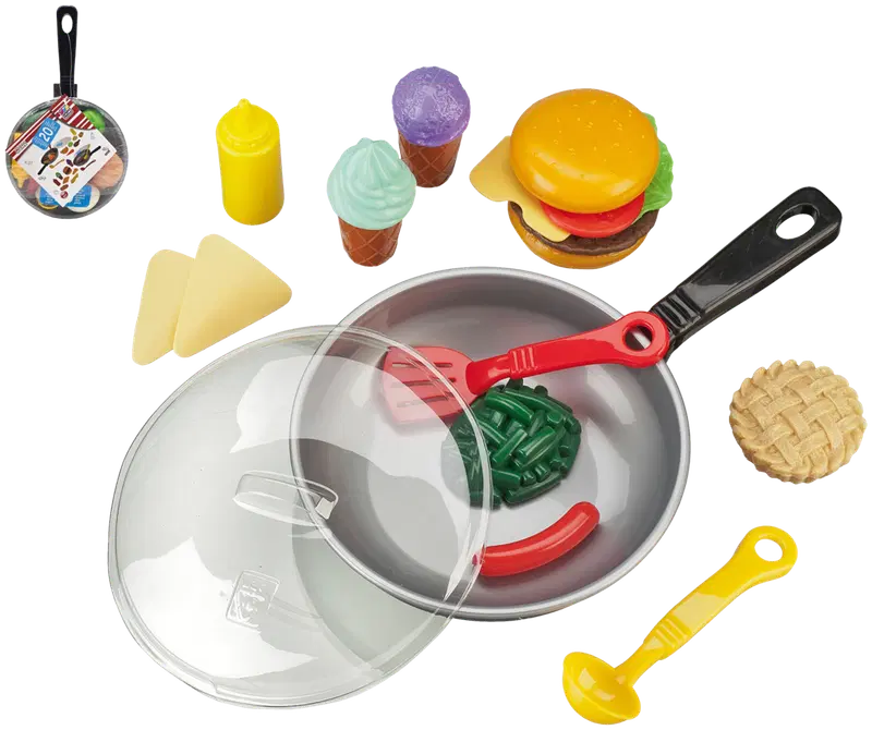 Ei merkkiä 玩具煎锅及玩具食物20件