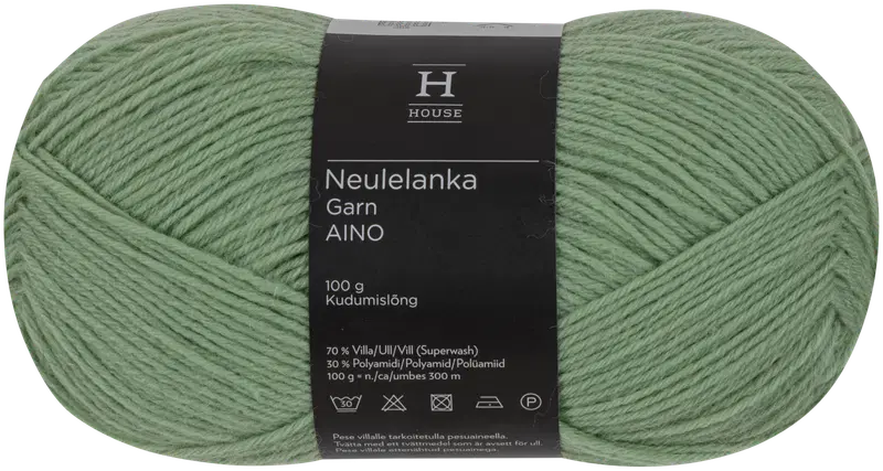 House Aino羊毛混纺纱线100克浅绿色10612|House lanka Aino villasekoite 100 g vaaleanvihreä 10612