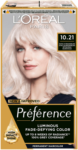 L'Oréal Paris Préférence 10.21 斯德哥尔摩极浅珍珠金漂浅持久染发剂 1kpl