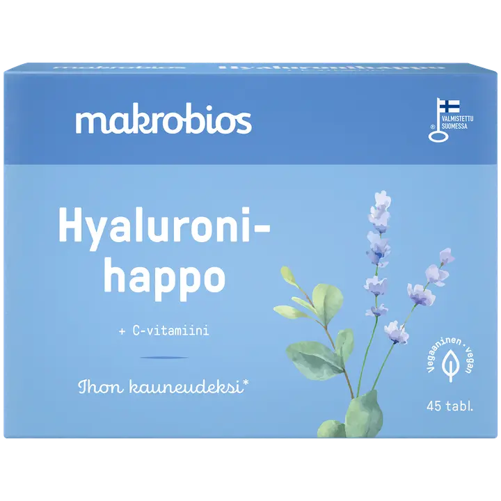 Makrobios Hyaluronihappo+C-vitamiini 23g 45tabl-Makrobios 玻尿酸+维生素C 23g 45粒