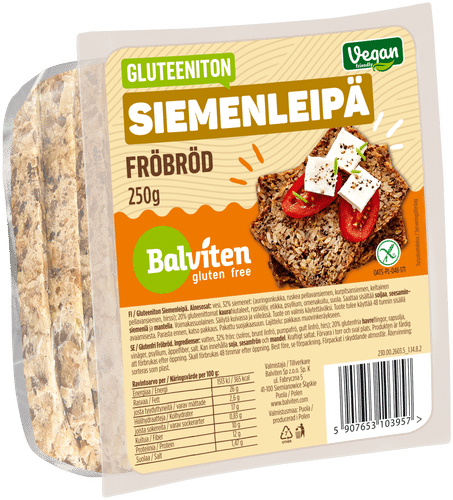 Balviten Gluteeniton Siemenleipä 250g|Balviten 无麸质籽粒面包 250g