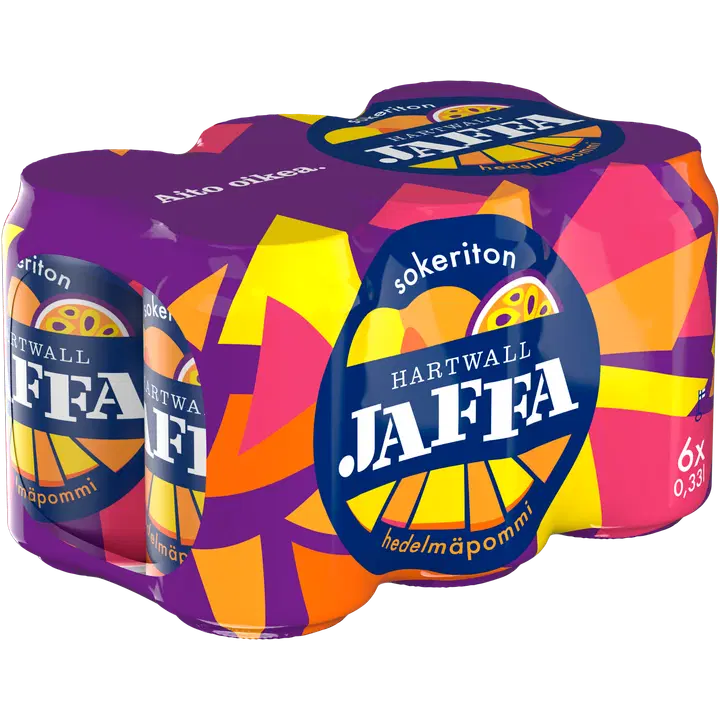 6 x Hartwall Jaffa Hedelmäpommi Sokeriton virvoitusjuoma 0,33 l|Hartwall Jaffa 6 x Hartwall Jaffa 水果炸弹无糖软饮料 0,33 l