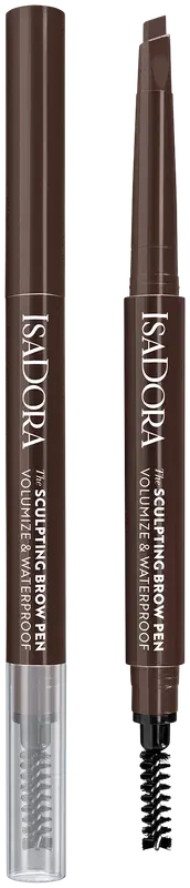 IsaDora 塑形眉笔带刷 02 深棕 0,2 g|Isadora Sculpting Brow Pen With Brush kulmakynä 02 Dark Brown 0,2 g