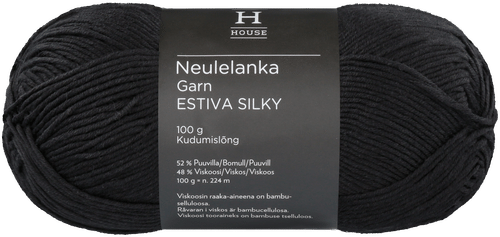 House Estiva Silky 竹粘胶棉混纺毛线 100克 黑色 217