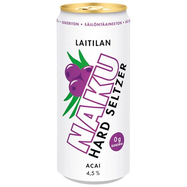 Laitilan Naku Acai 4,5 til-% 0,33L hard seltzer|Laitilan Naku 巴西莓 4.5 vol% 0.33L 硬苏打水