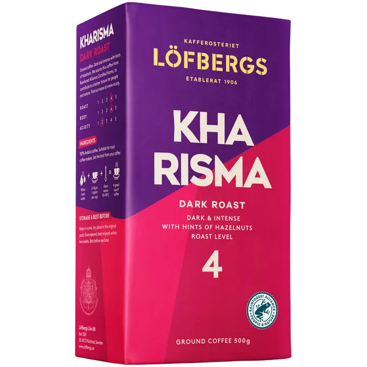 Löfbergs Kharisma Suodatinkahvi 500g Rainforest alliance|Löfbergs Kharisma 滴滤咖啡 500g 雨林联盟