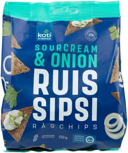 Kotimaista Ruissipsi Sourcream & Onion 150g