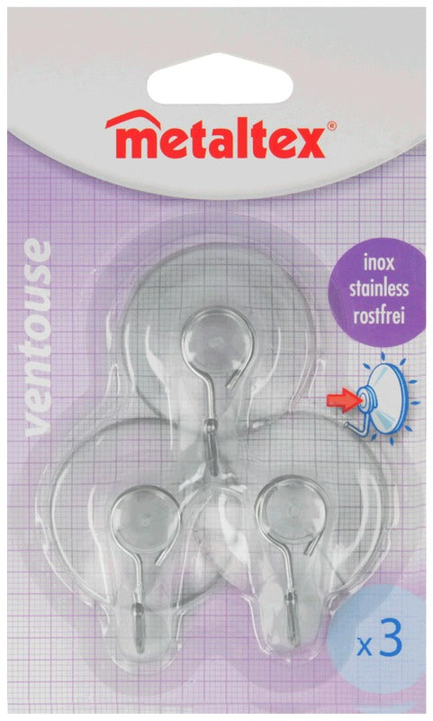 Metaltex 吸盘挂钩 3个,直径 4cm