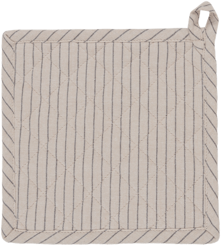 House 隔热手套 Pinstripe 22x22厘米 亚麻/黑色 PatternLab