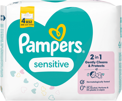 Pampers 4x52片敏感肌婴儿湿巾|Pampers 4x52kpl Sensitive Baby Wipes puhdistuspyyhe