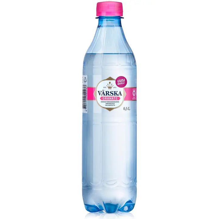 Värska Granate, granaattiomenan makuinen mineraalivesi, hiilihapollinen 0,5L PET|Värska Granate、石榴味矿泉水、碳酸0.5L PET