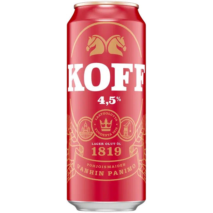 KOFF Lager olut 4,5 % tölkki 0,5 L|Koff 4.5% 罐装饮料 0,5 L