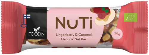Foodin NUTI越橘焦糖有机 35g|Foodin NUTI, Lingonberry & Caramel, Luomu, 35g