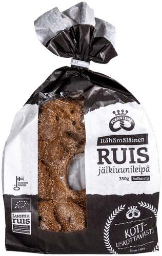 Pekan Leipä Itähämäläinen 100% Ruisjälkiuunileipä halkaistu 350g luomu|Pekan Leipä 东海梅拉 100% 黑麦后炉面包 切半 350g 有机