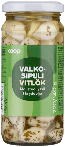 Coop valkosipuli mausteöljyssä 220/140 g
