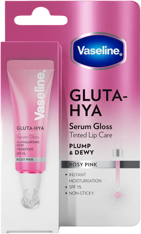 Vaseline Gluta-Hya 唇部精华光泽玫瑰粉 10 ml|Vaseline Gluta-Hya Lip Serum Gloss Rosy Pink huuliseerumi 10 ml