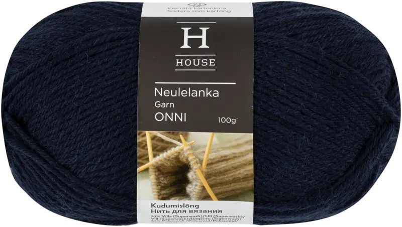 House Onni 编织线 100克 深蓝 2988|House neulelanka Onni 100 g Dark Blue 2988