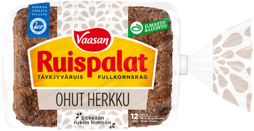 Vaasan Ruispalat Ohut Herkku 390 g 12 kpl täysjyväruisleipä|Vaasan 黑麦薄片美味 390克 12块全麦黑麦面包