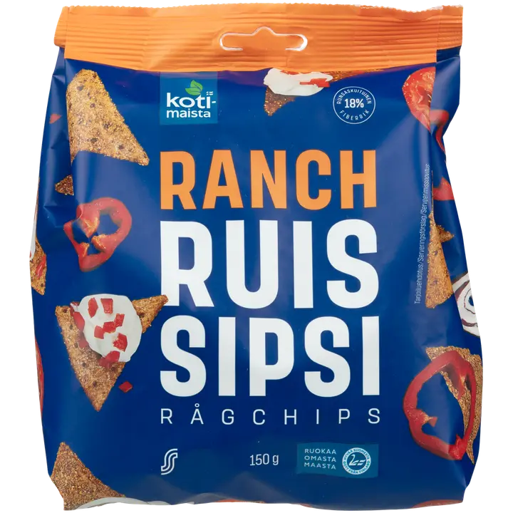 Kotimaista Ruissipsi Ranch 150g-Kotimaista 黑麦薯片牧场 150g