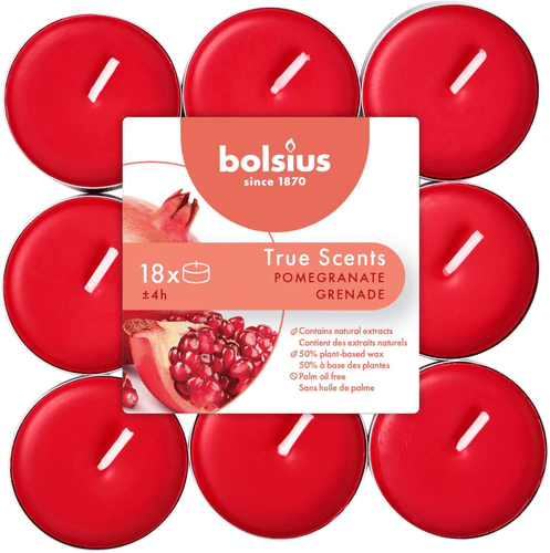 Bolsius True Scents – 香薰加热蜡烛 – 石榴 – 红色 – 18支/包|Bolsius True Scents – tuoksulämpökynttilät – Granaattiomena – punainen – 18 kpl/pakkaus