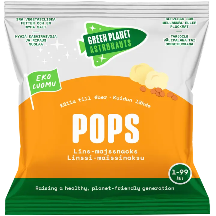 Green Planet Astronauts Luomu Pops linssi-maissinaksu 12kk+ 18g|Green Planet Astronauts 有机 Pops 扁豆玉米零食 12 个月以上 18g