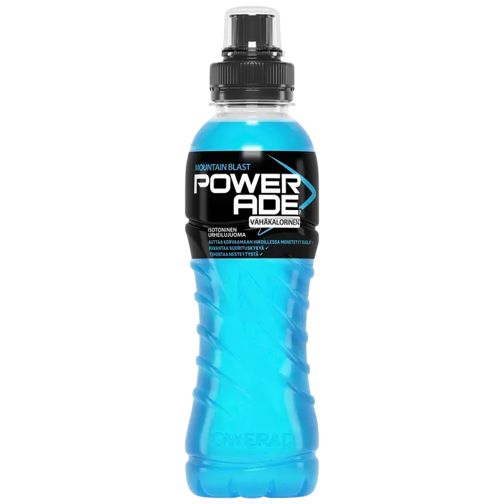 Powerade Mountain Blast urheilujuoma muovipullo 0,5 L|Powerade Mountain Blast运动饮料塑料瓶 0,5 L