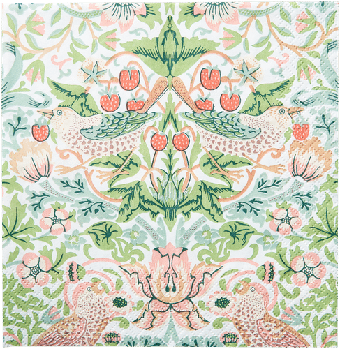 William Morris Strawberry Thief pastelli lautasliina 20kpl/24cm