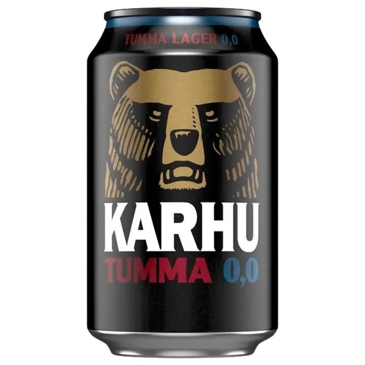Karhu Tumma Lager olut 0,0 % tölkki 0,33 L|Karhu 黑饮料 0.0% 罐装 0,33 L