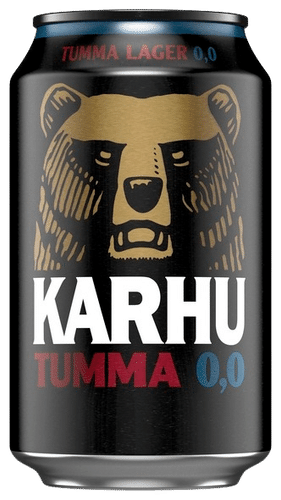 Karhu 深色拉格麦芽饮料 0.0% 罐装 0,33 L