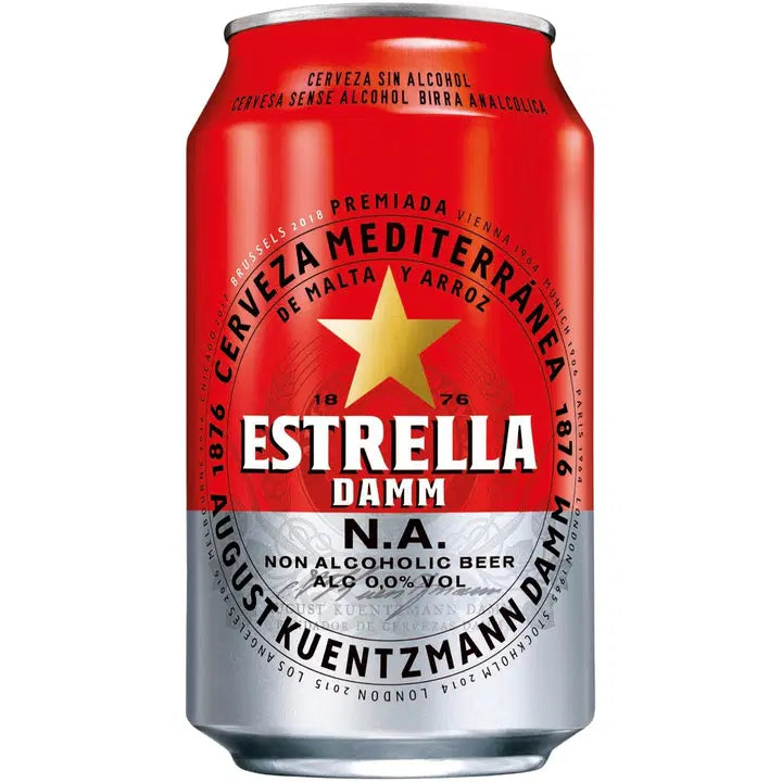 Estrella Damm N.A. 0,0% 0,33l alkoholiton oluttölkki|Estrella Damm 作为。 0.0% 0.33l 0度饮料罐