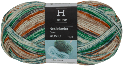 House 羊毛混纺花线 100克 水绿/米色/白色 33131