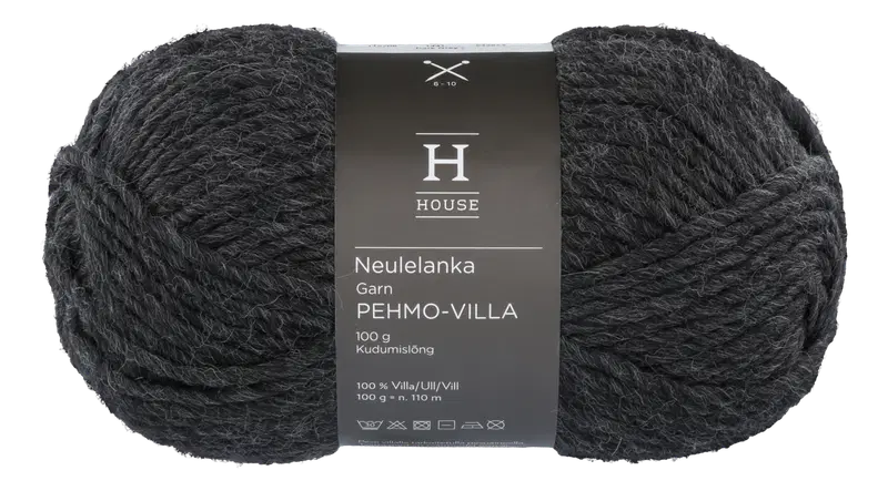 House Pehmovilla 编织线 112706 100克 深灰 1441|House neulelanka Pehmovilla 112706 100 g Dark Grey 1441