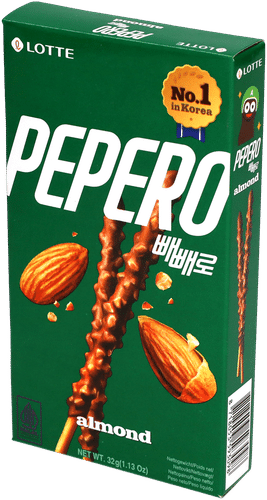 Lotte Pepero 百乐宝杏仁巧克力饼干棒 32g|Pepero Keksitikku Almond & Chocolate 32g