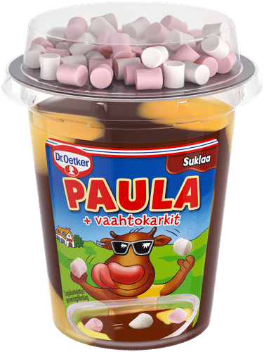 Dr. Oetker PAULA Suklaa-vaniljavanukas + vaahtokarkit 128 g