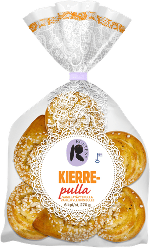 Rosten Kierrepulla täytepulla 6x45g|Leipomo Rosten Rosten 螺旋卷馅面包 6x45g