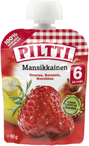 Piltti 90克 草莓水果泥 6个月份装
