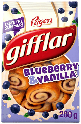 Pågen 吉弗拉蓝莓香草小面包 260g|Pågen Gifflar Blueberry & Vanilla pienet vanilja-mustikkapullat 260g